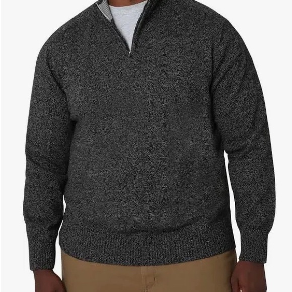 Chaps charcoal quarter zip sweater - Picture 1 of 12